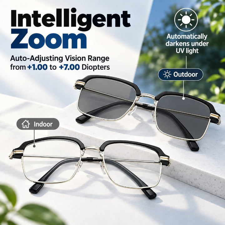 Photochromic progressive eyewear transitioning lenses outdoors