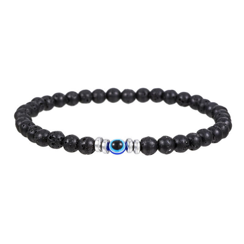 Trendy mens accessories, natural stone evil eye beaded bracelet