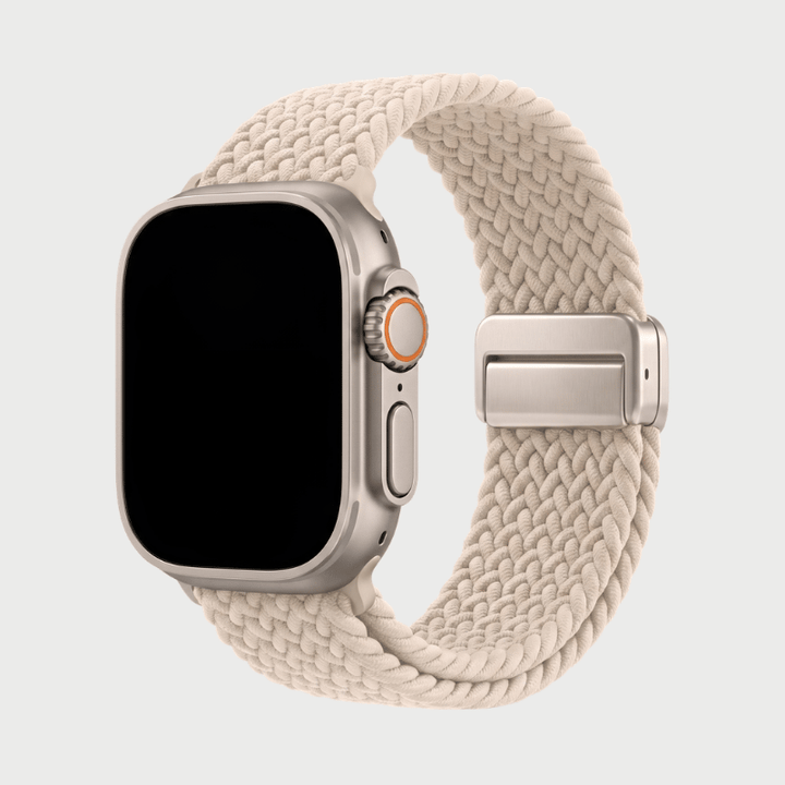 Unisex braided magnetic watch band in sleek black for smartwatches