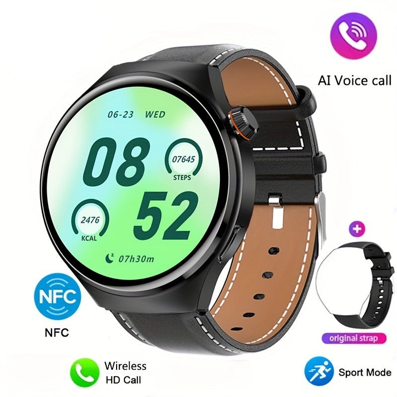 Men's smartwatch Orion in vegan leather black paired with an extra strap