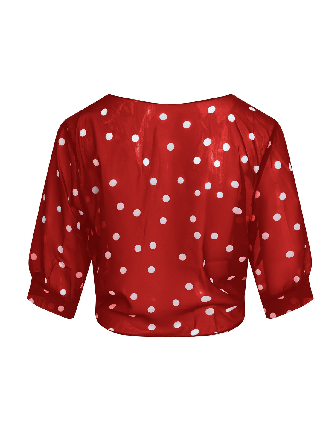 Flat lay of the women's polka dot tie-front shirt paired with accessories for casual wear