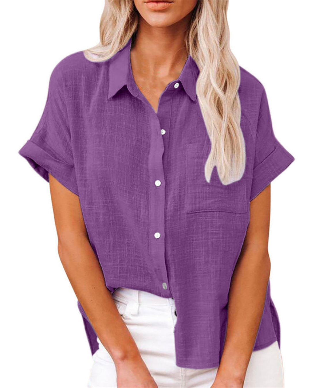 Flat lay of women's floral blouse, casual workwear fashion
