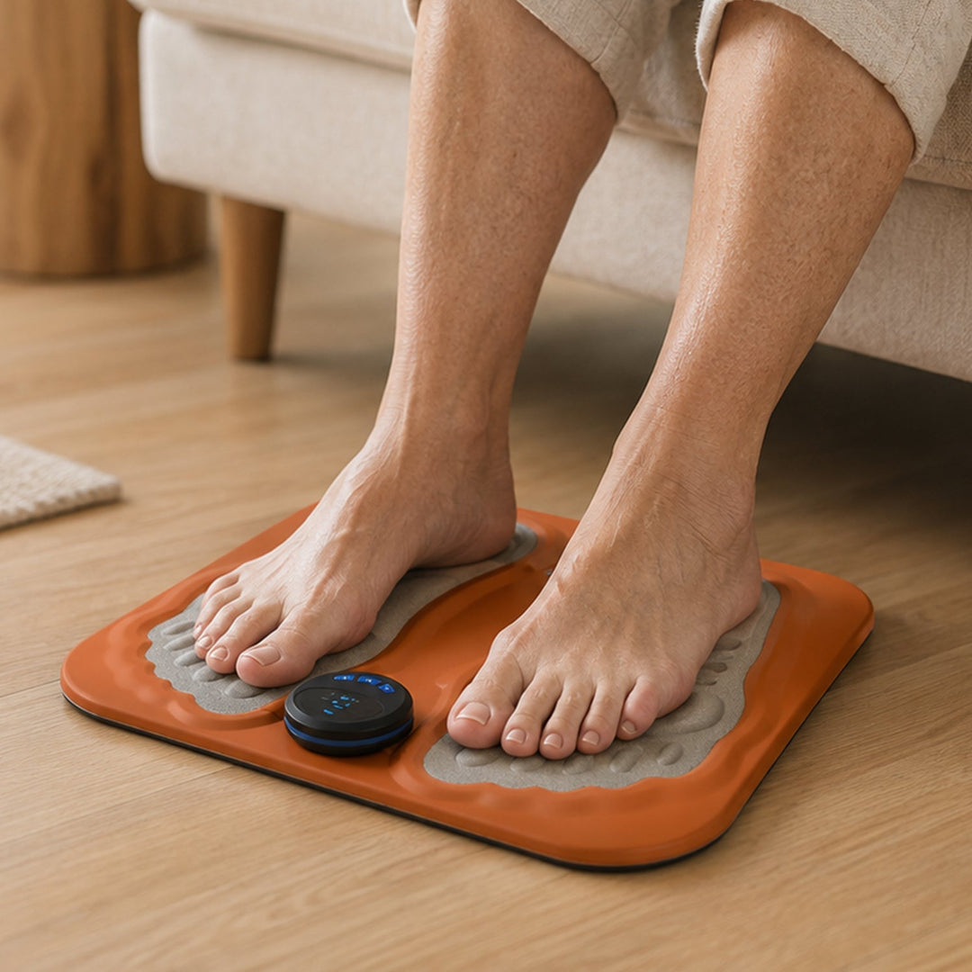 USB rechargeable foot massager pad for relaxation and pain relief