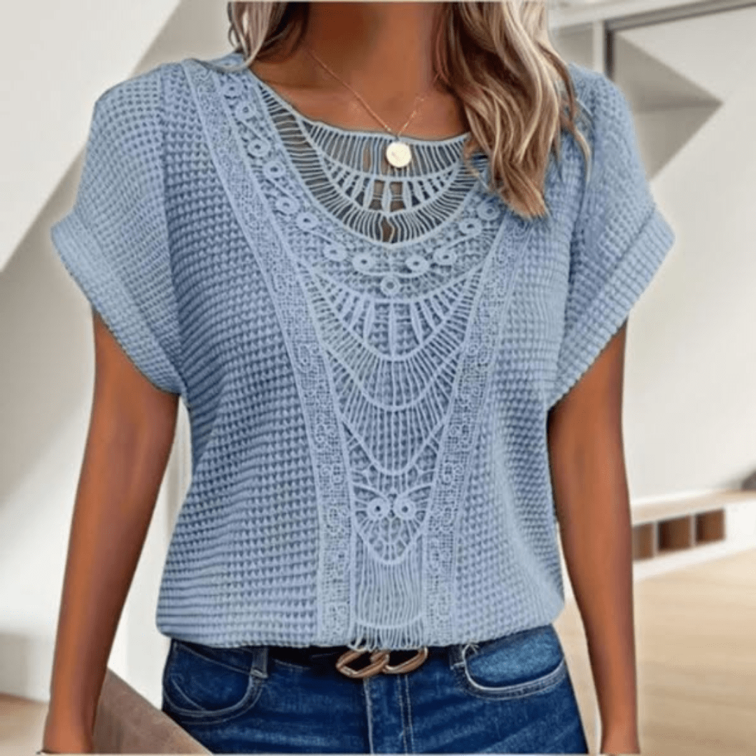 Back view of the vintage style lace blouse for women
