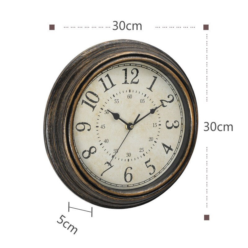 Wall clock dimensions showing 30 cm diameter and 5 cm depth