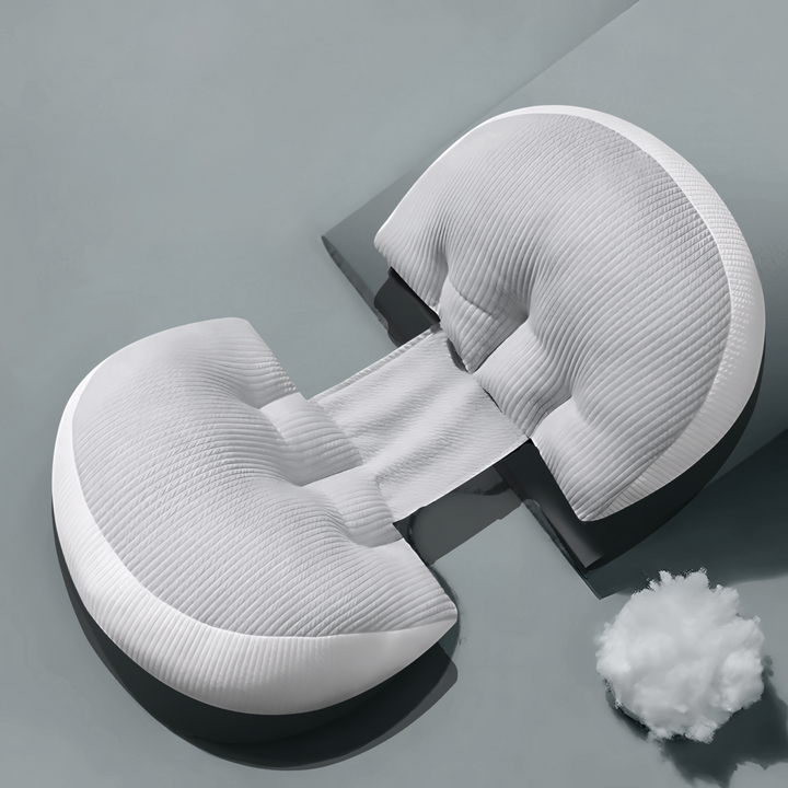 Compact butterfly pregnancy pillow for back pain relief and side sleeping