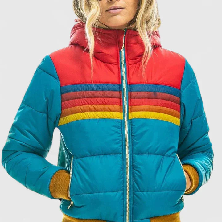 Cersey | Women’s Colorblock Hooded Puffer Jacket
