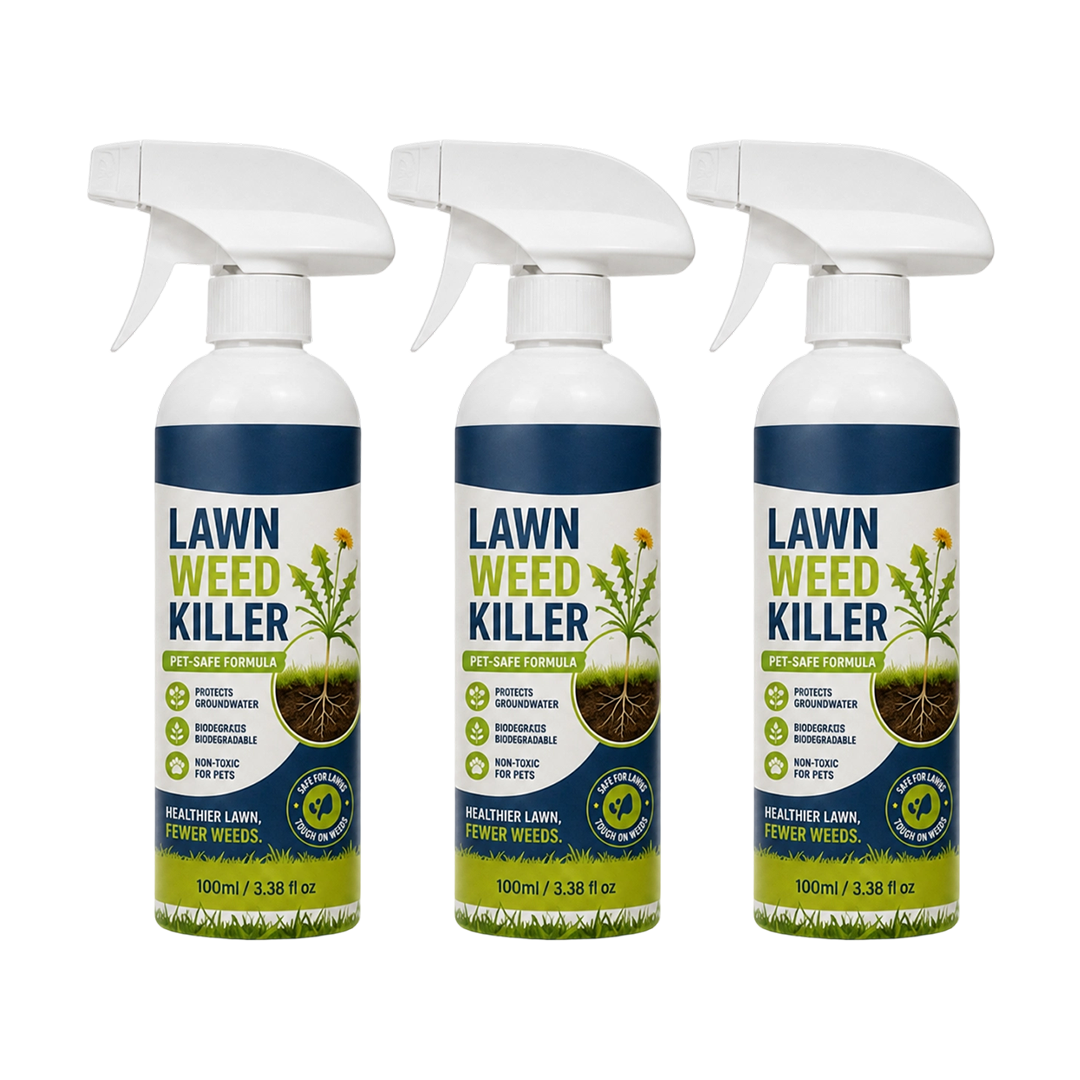 Three bottles of Lawn Weed Killer spray bundle pack