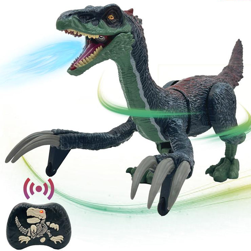 Interactive electronic dinosaur toy with sound effects and remote controller