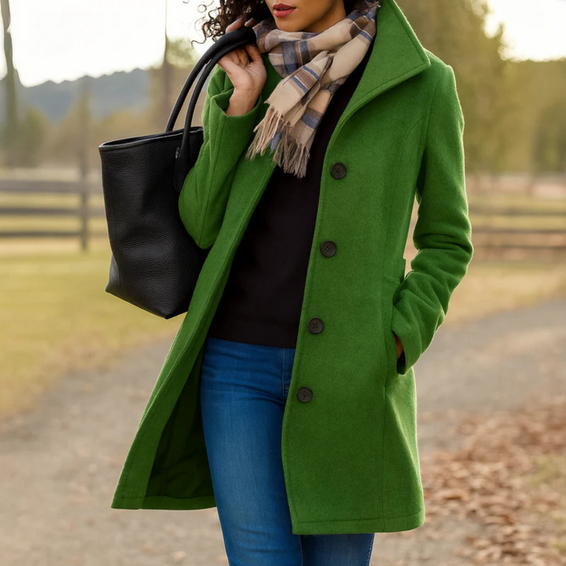 Sleeve detail and stitching on casual chic womens outerwear