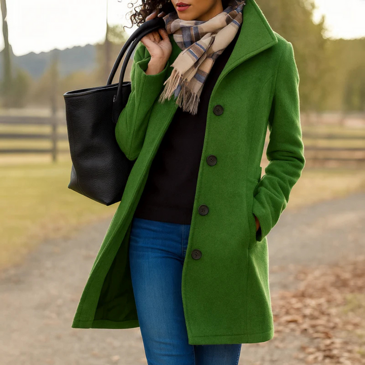 Sleeve detail and stitching on casual chic womens outerwear