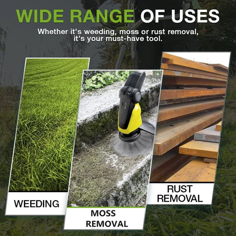 Garden tool lawn mower accessory removing stubborn weeds between paving stones