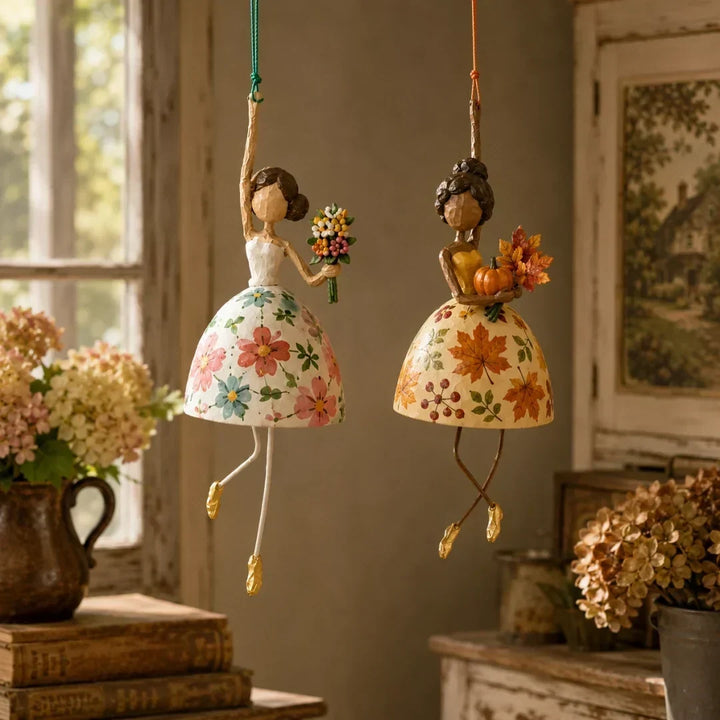 Decorative wind spinner shaped like a dancing lady for porch decor
