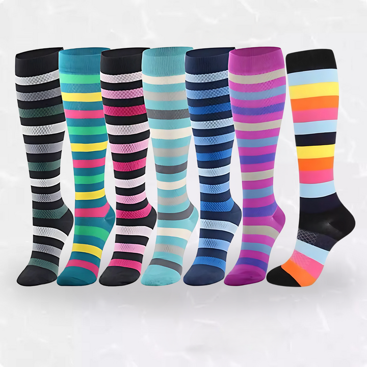 Knee high support socks for pregnancy and edema relief