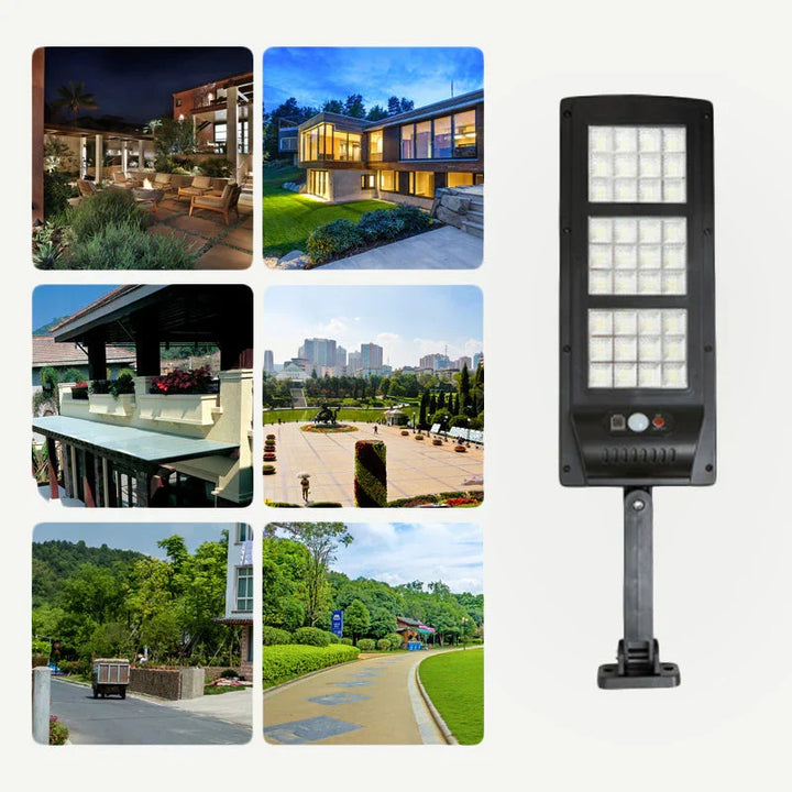 Eco-friendly outdoor lighting installed above a garage door for enhanced home security.