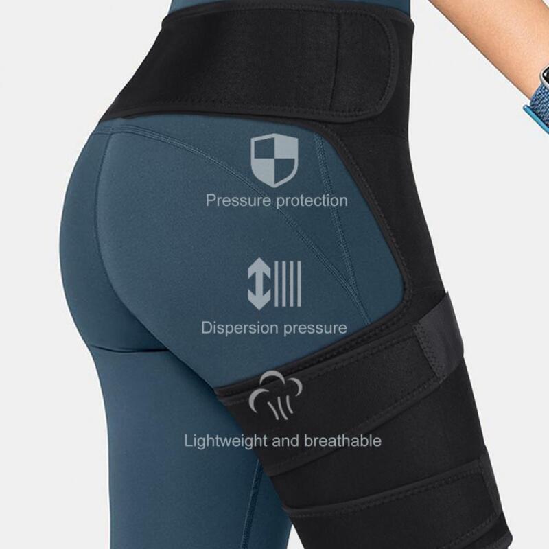 Close-up of the hip brace showing pressure protection zones