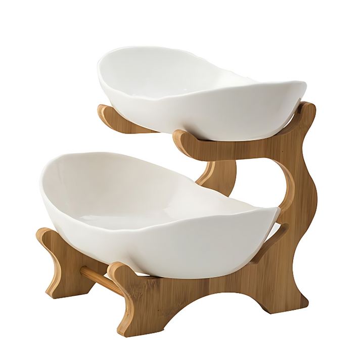 Modern counter organizer tiered tray filled with assorted fresh produce