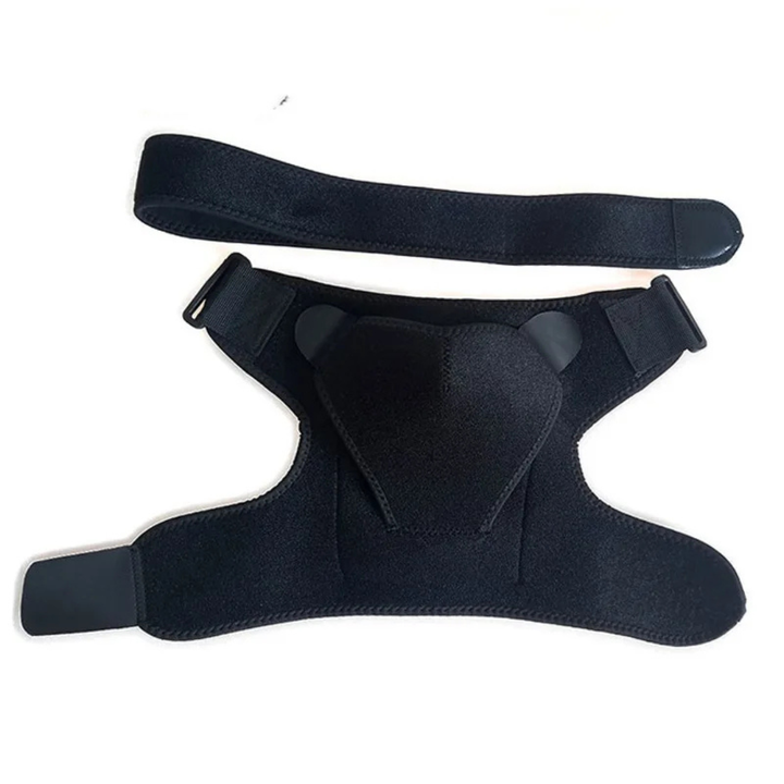 Close-up of compression support wrap for shoulder injury recovery
