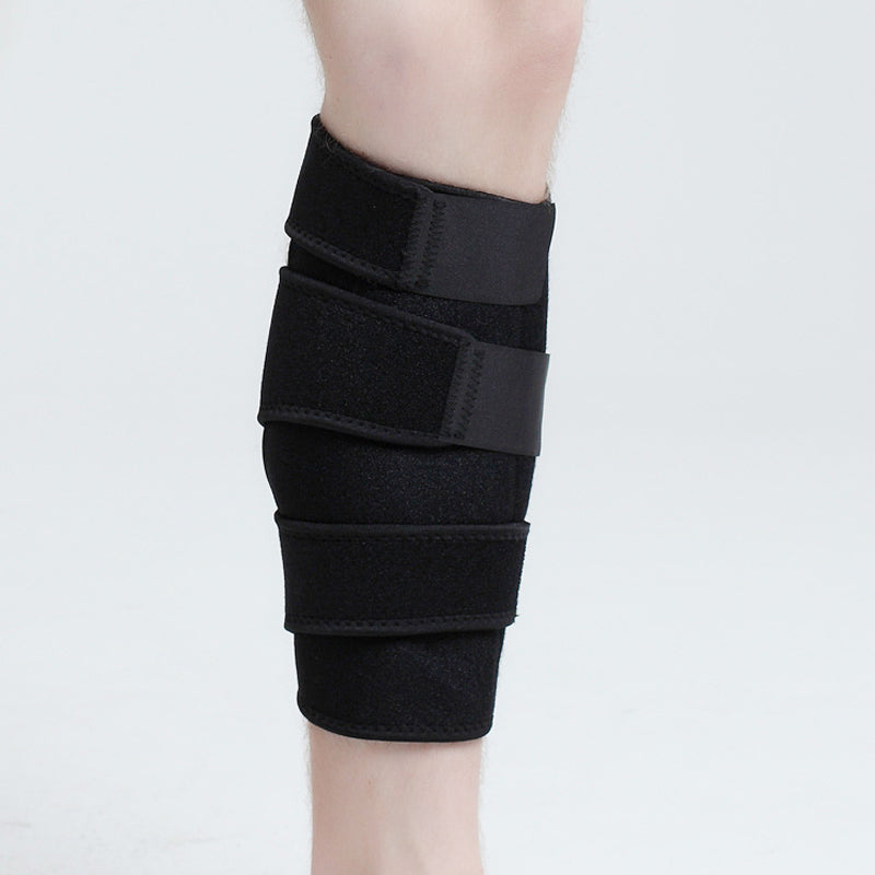 Close-up of adjustable strap on unisex calf compression sleeve