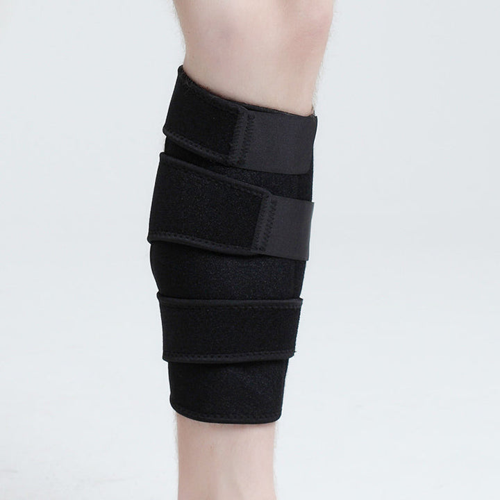 Close-up of adjustable strap on unisex calf compression sleeve