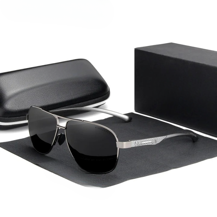 Men's polarized fashion sunglasses showing UV protection lenses and stylish frames.