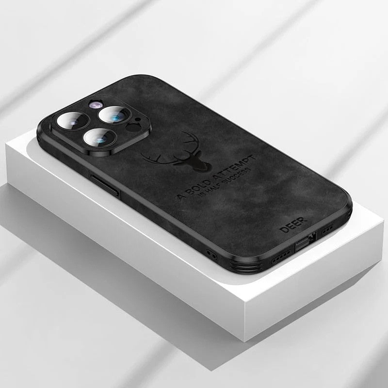 Unisex luxury texture iPhone case back view showing premium finish