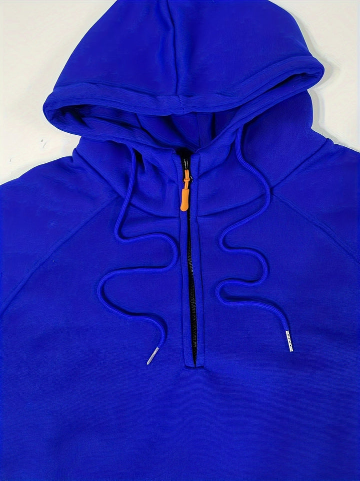 Interior fabric texture and stitching quality of men's casual hoodie.