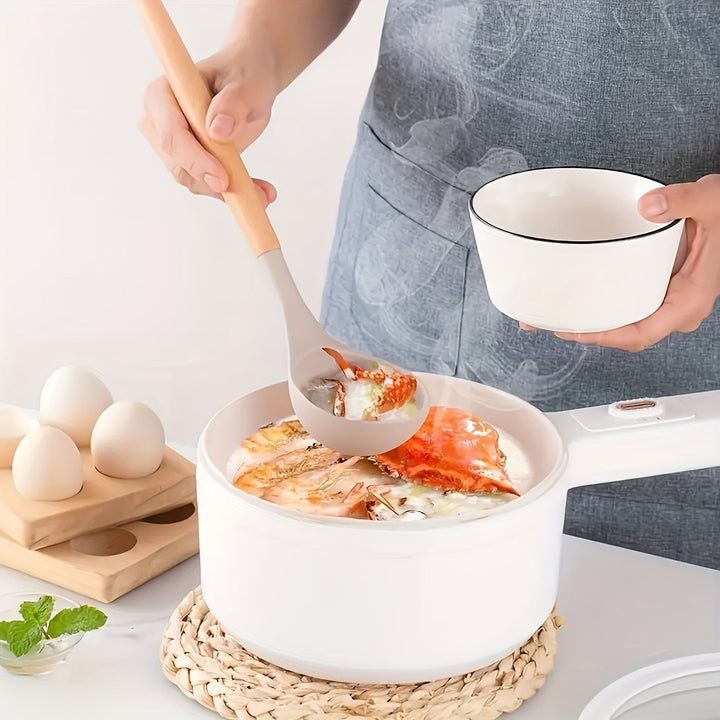 Non-stick safe cooking tools and kitchen accessories arranged neatly
