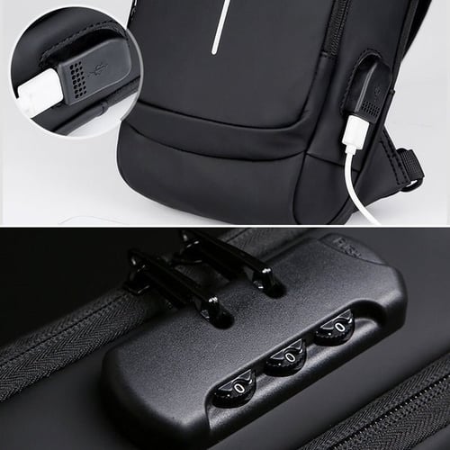 Interior compartments and zippered pockets of the spacious travel crossbody bag.