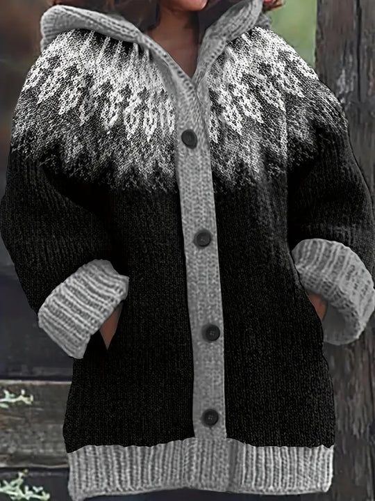 Mikhaela | Women’s Fair Isle Hooded Cardigan