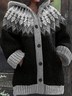 Mikhaela | Women’s Fair Isle Hooded Cardigan