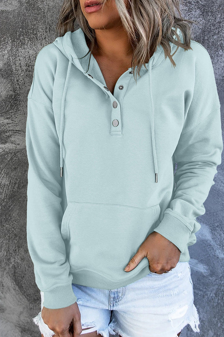 Long sleeve black cozy sweater with adjustable hood