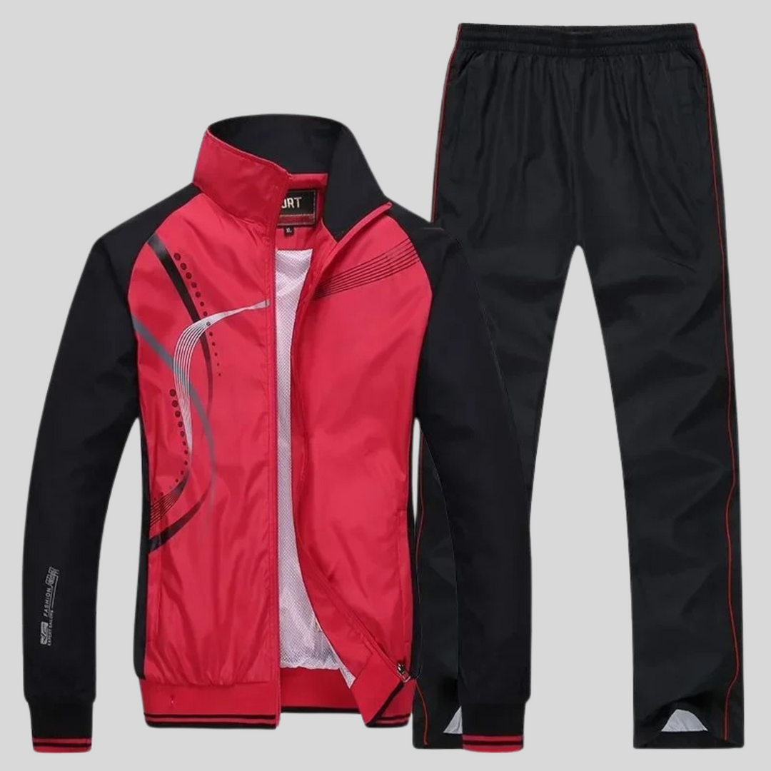 Sportswear set for men showing back view of activewear outfit
