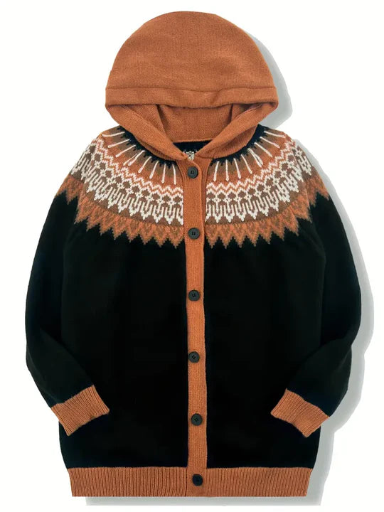Mikhaela | Women’s Fair Isle Hooded Cardigan