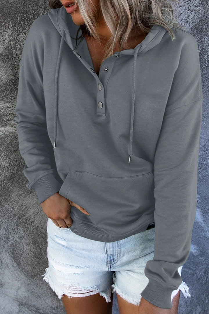 Cozy long sleeve lila sweater with hood detail