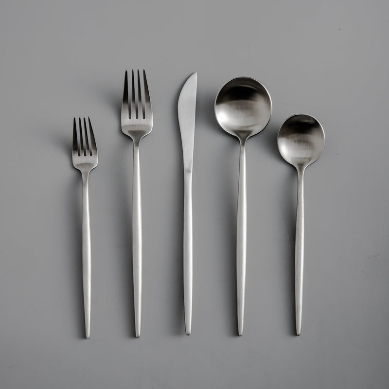 Elegant flatware set crafted from durable stainless steel for contemporary dining