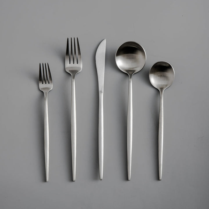 Elegant flatware set crafted from durable stainless steel for contemporary dining