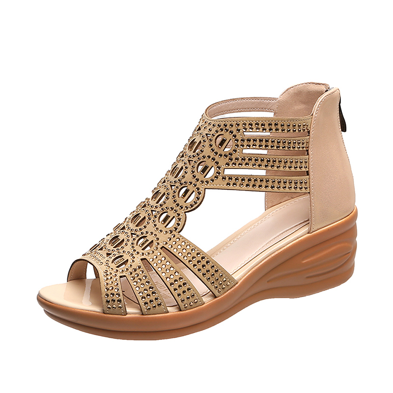 Comfortable black wedge sandals for women, perfect for stylish summer outfits