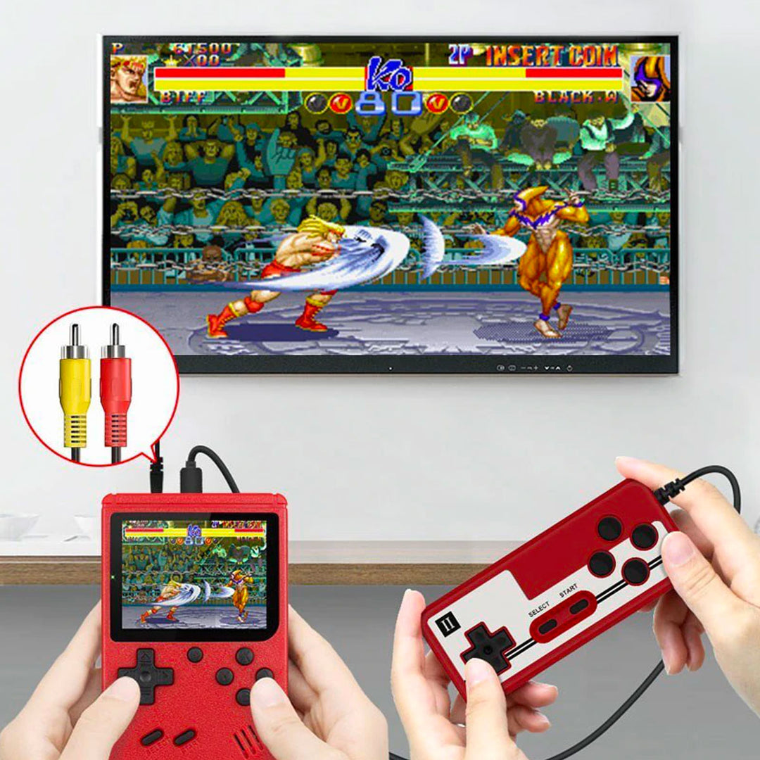Compact handheld game player with 400 classic video games installed