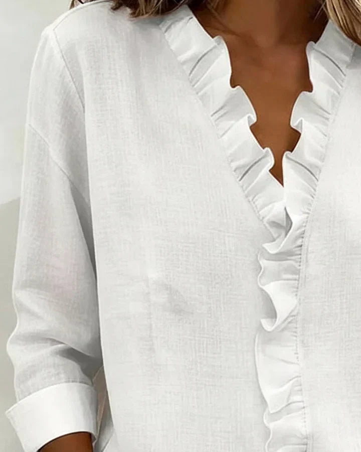 Back view of lightweight casual shirt for women