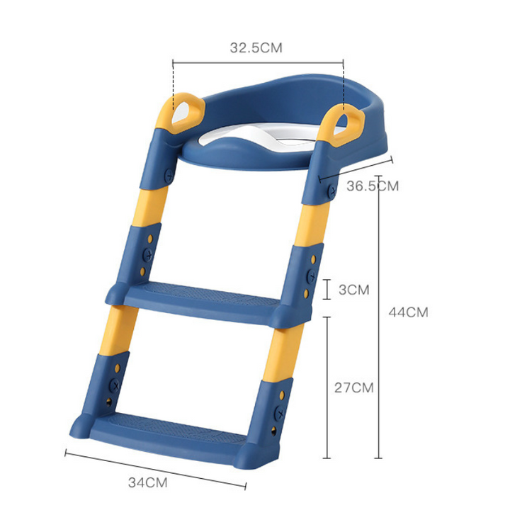 Toddler climbing potty training seat with step ladder in blue, gallery view