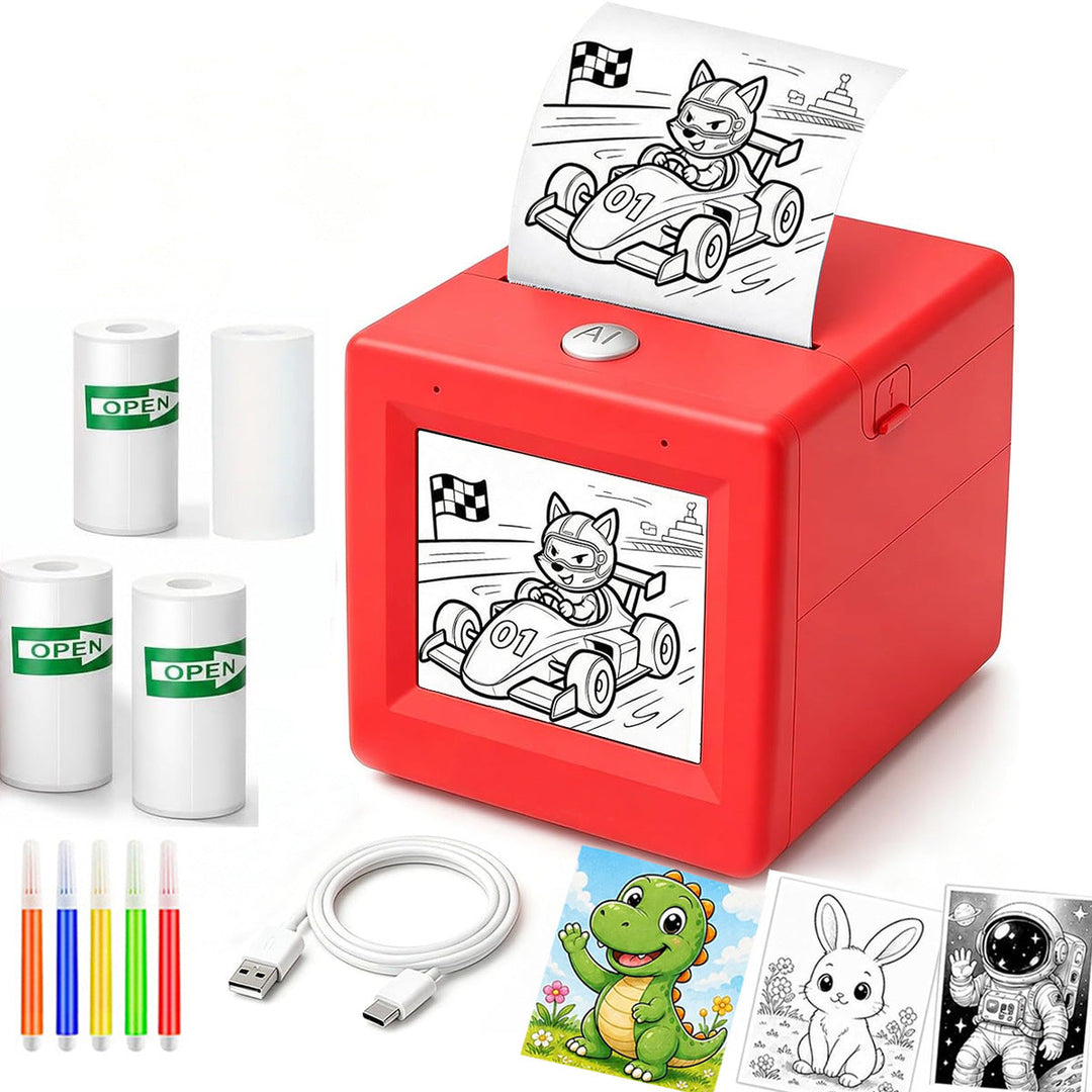 Kids creative toy printer connected for voice-activated printing fun