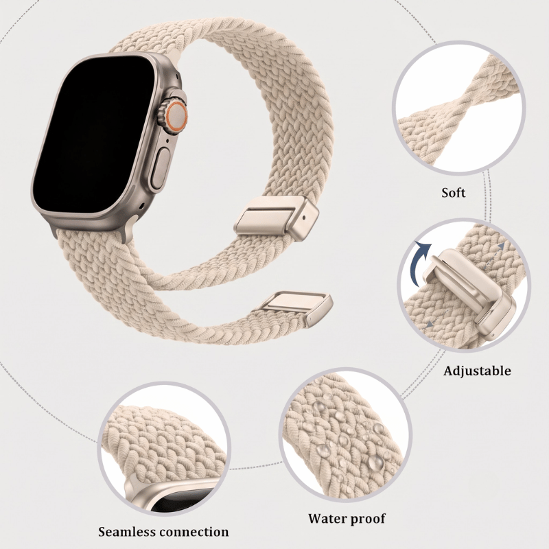 Adjustable replacement smartwatch accessory in versatile neutral tone