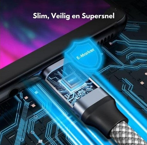 Close-up of magnetic usb-c cable tip connecting to smartphone port
