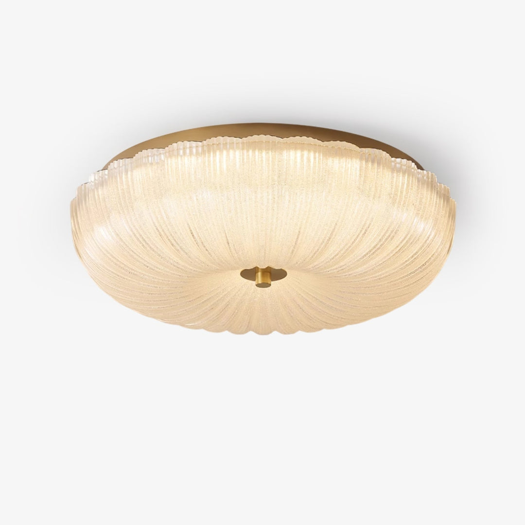 Halo Wavy Glass Ceiling Light close-up view showing fluted glass texture