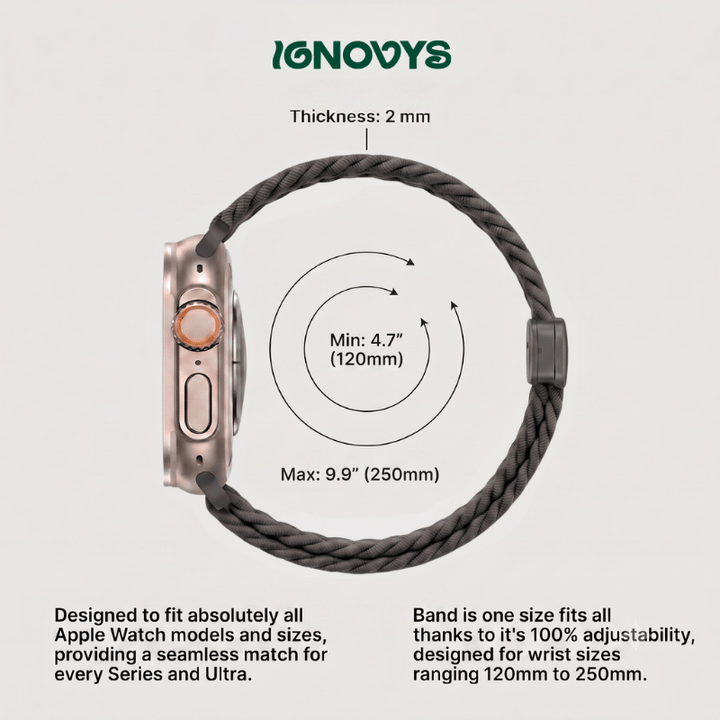Secure connector adapters attached to woven magnetic watch band
