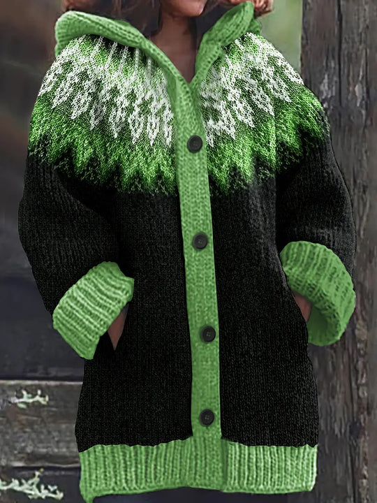 Mikhaela | Women’s Fair Isle Hooded Cardigan