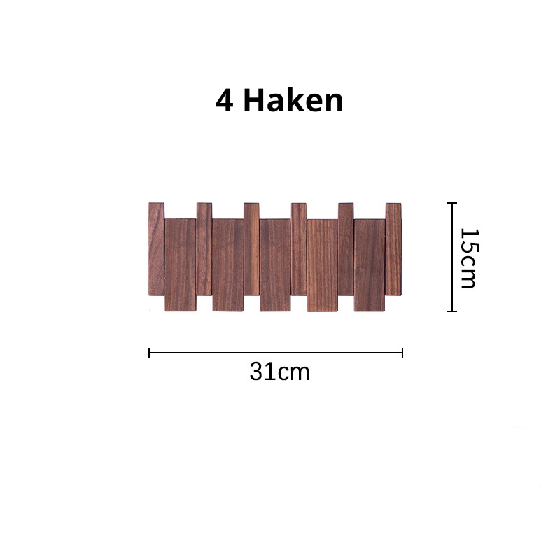Wooden wall mount coat rack and organizer installed in a modern entryway