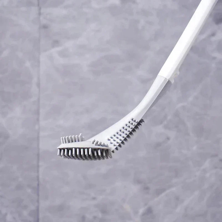 Compact bathroom cleaner accessory showing the ergonomic handle and brush