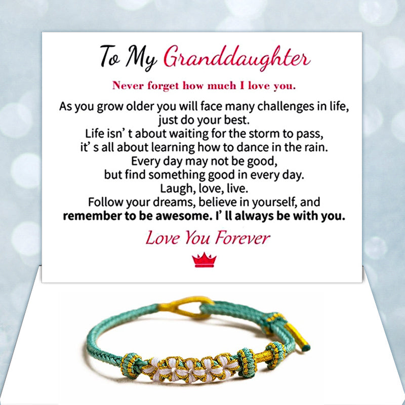 Sentimental gift bracelet for granddaughter with elegant card